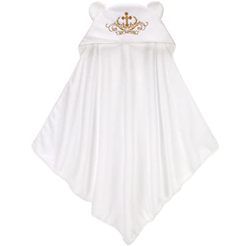 ESTAMICO Premium Hooded Baby Bath Towel with Cross and Ears