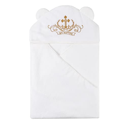 ESTAMICO Premium Hooded Baby Bath Towel with Cross and Ears