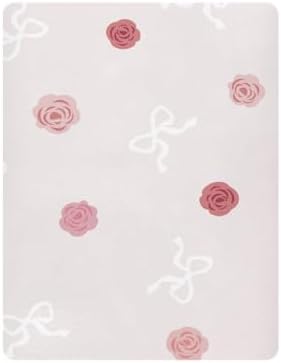 KICPOAY Roses Bows Crib Sheets Playard Sheets for Baby Toddler