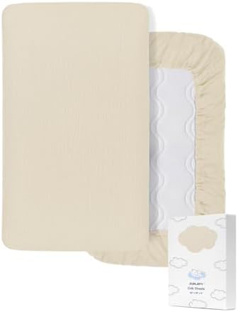 ZURLEFY Beige Crib Sheets for Boys and Girls