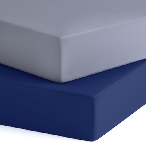 Coldwind Crib Sheets 2 Pack Grey Navy