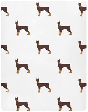 Doberman Cartoon Crib Sheets Stretchy Playard Sheets for Baby Toddler