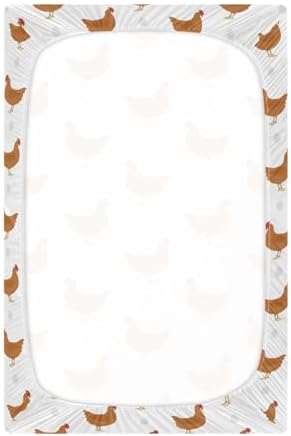 Brown Chicken Egg Fitted Crib Sheets for Baby Toddler Playard