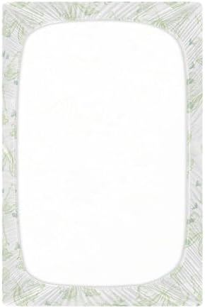 KICPOAY Vintage Green Flying Butterflies Crib Sheet