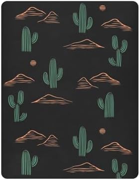 Cactus Mountain Black Fitted Crib Sheets for Baby Playard