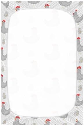 Grey Chicken Egg Fitted Crib Sheets for Baby Toddler