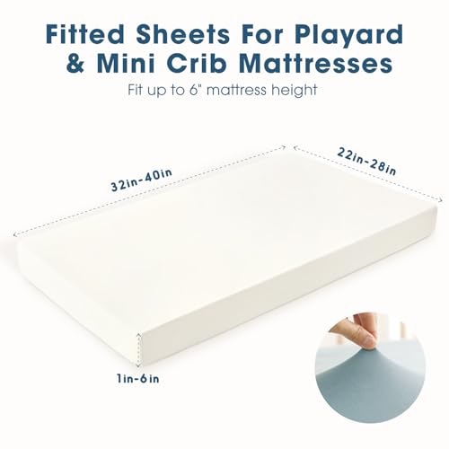 GRSSDER Mini Crib Sheets 2 Pack Ultra Soft Stretchy