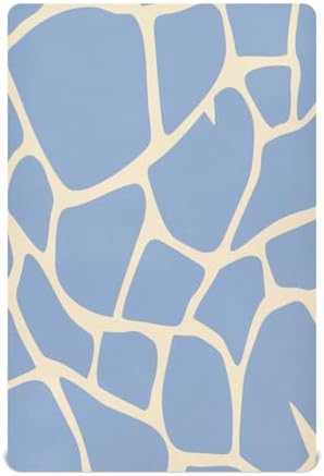 Giraffe Skin Blue Fitted Crib Sheet for Baby
