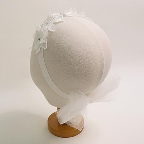 Sunnybow Delicate Floral White Baby Headband