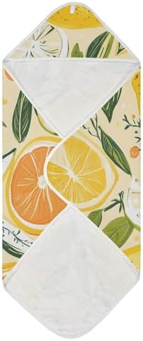 PaChyLuu Lemon Orange Pattern Baby Hooded Towel 30x30 Inch