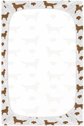 KICPOAY Golden Retriever Crib Sheets Stretchy Playard Sheets for Baby Toddler