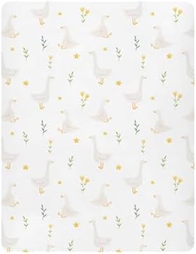 Qilmy Goose Bird Fitted Crib Sheet for Baby Soft Breathable