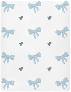 KICPOAY Blue Ribbon Black Heart Crib Sheets