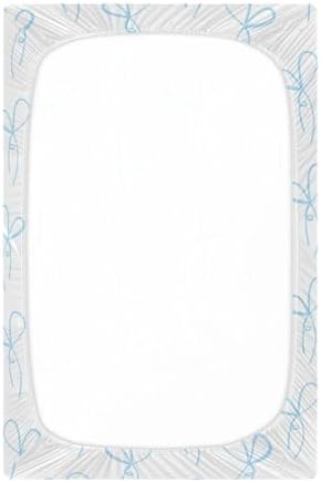 KICPOAY Bow Knots Ribbons Blue Crib Sheets for Baby Toddler