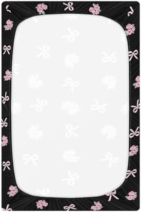 KICPOAY Pink Rose Playard Crib Sheets 52x28in