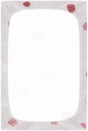 KICPOAY Roses Bows Crib Sheets Playard Sheets for Baby Toddler