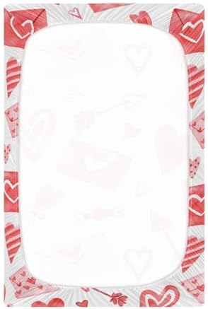 Moudou Valentines Love Heart Crib Sheet