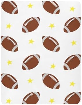 KICPOAY Rugby Balls Stars Crib Sheets Set