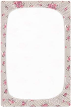 KICPOAY Spring Pink Flowers Fitted Crib Sheets