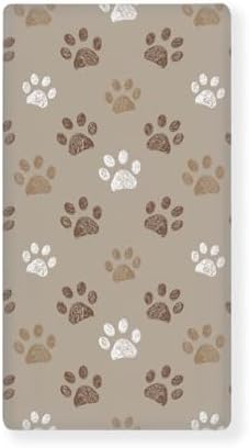 Streeyiu Brown Dog Paws Crib Sheet for Boys Girls
