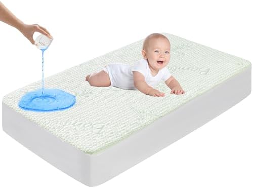 GOONIK Waterproof Crib Mattress Protector with Deep Pocket
