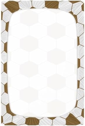 Brown White Soccer Ball Crib Sheets for Baby Toddler