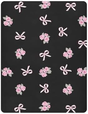 KICPOAY Pink Rose Playard Crib Sheets 52x28in