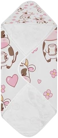 Bulletgxll Cartoon Cows Baby Hooded Towel