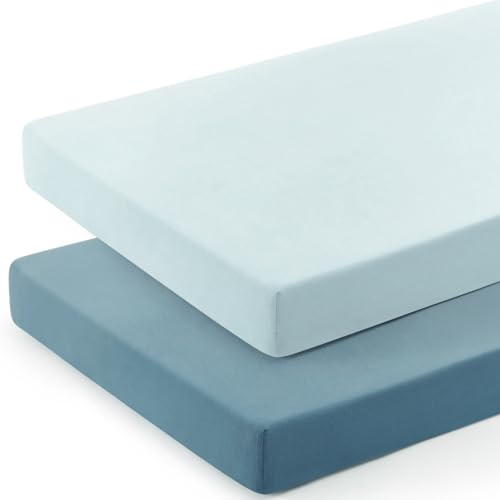 GRSSDER Mini Crib Sheets 2 Pack Ultra Soft Stretchy