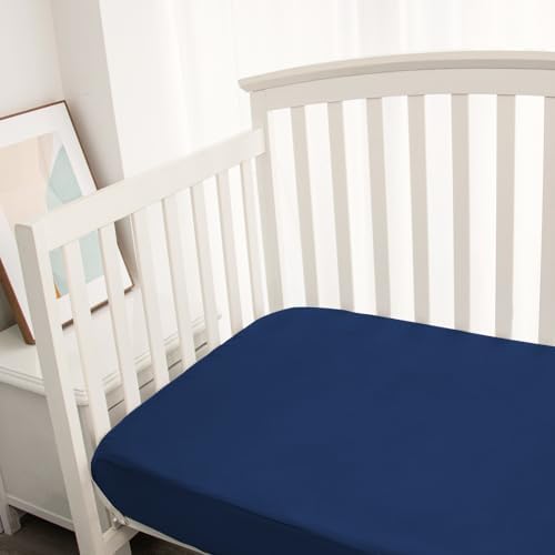 Biloban Waterproof Crib Sheets 2 Pack Navy