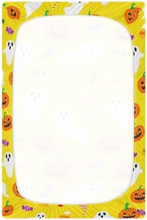 Qilmy Halloween Ghosts Fitted Crib Sheet for Baby Soft Breathable