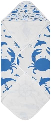 Bulletgxll Blue Sea Animals Hooded Towel