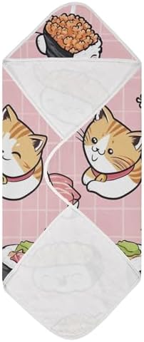 PaChyLuu Sushi and Cats Hooded Towel for Babies