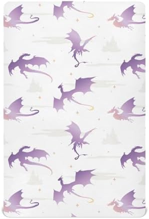 Flying Dragons Castles Star Crib Sheet for Baby Toddler