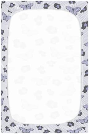 Purple Butterfly Wild Leopard Crib Sheets for Baby