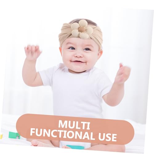 Vaguelly 4Pcs Soft Floral Headbands for Newborns