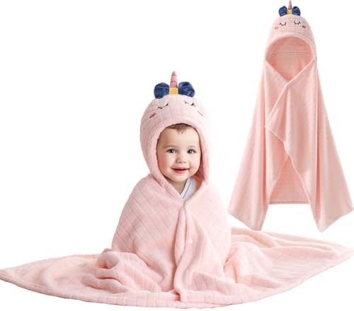 Hooded Towels for Kids Unicorn Design 49x31 Inch