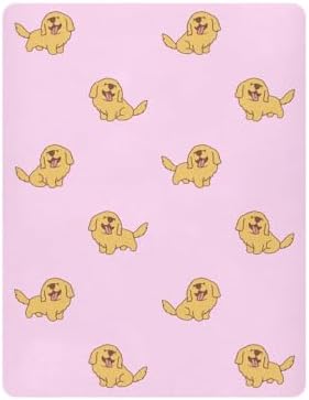 KICPOAY Fitted Crib Sheets with Cute Golden Retriever Pattern