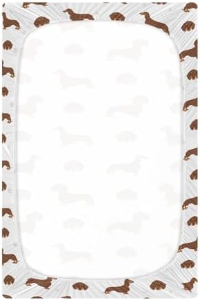 KICPOAY Dachshund Crib Sheets Stretchy Playard Sheets for Baby Toddler 1
