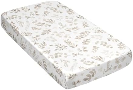 Sweet Jojo Designs Taupe Floral Leaf Crib Sheet 1