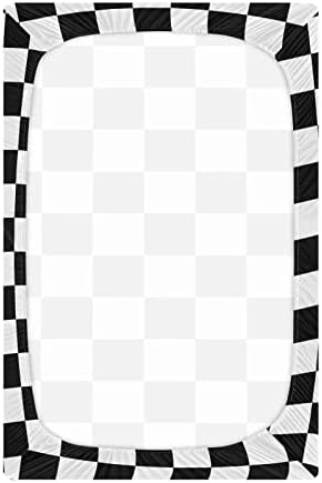 Emelivor 52x28IN Plaid Crib Sheets Set for Boys Girls