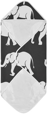 PaChyLuu Elephants Baby Hooded Towel 30x30 Inch Soft Cotton