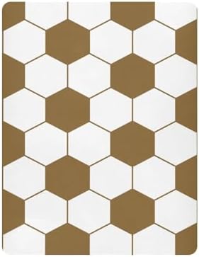 Brown White Soccer Ball Crib Sheets for Baby Toddler