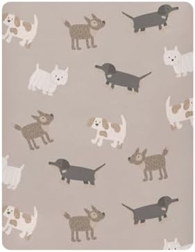 KICPOAY Doodles Brown Crib Sheets Playard Sheet for Baby Toddler