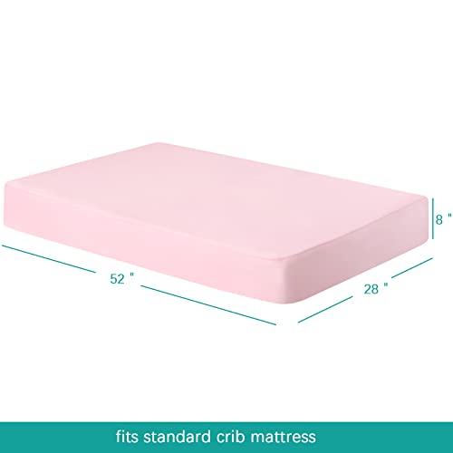 Biloban Crib Sheets 2 Pack 52X28 Fit Standard Crib Mattress Neutral Pink Aqua