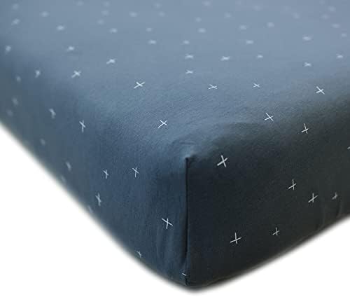 Ecolino Organic Cotton Fitted Crib Sheet with Slate Twinkle Dots