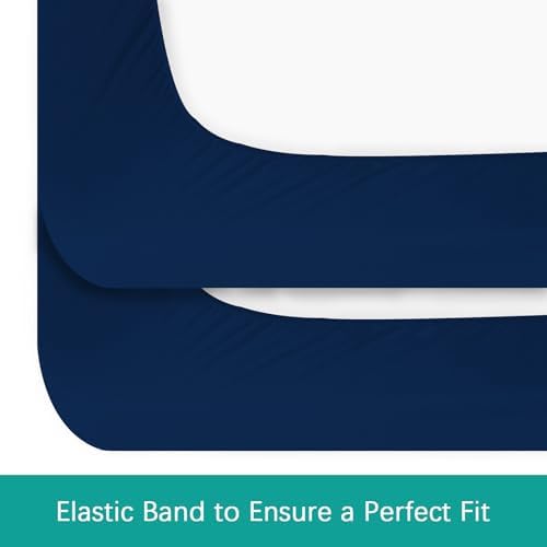 Biloban Waterproof Crib Sheets 2 Pack Navy