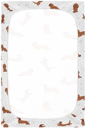 KICPOAY Dachshund Long Hair Crib Sheet 52x28in