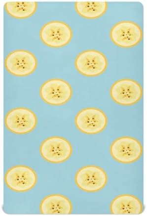 KICPOAY Tropical Banana Slices Crib Sheets Stretchy Playard Sheets for Baby