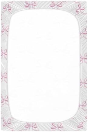 Coquette Pink Crib Sheets with Stretchy Bow Design